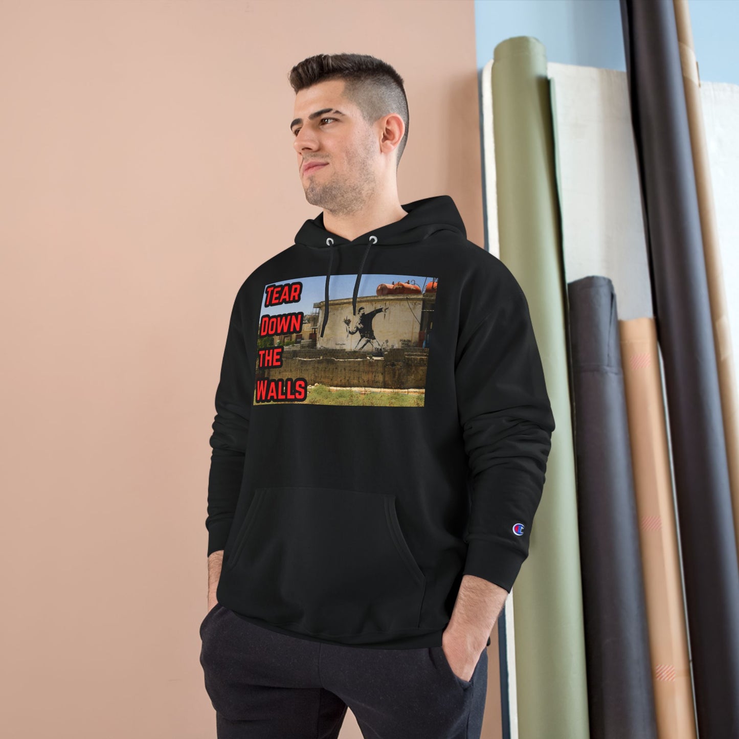 Obey LLC Hoodie - Tear Down the Walls, Streetwear Style, Casual Wear, Gift for Artists, Unique Graphic Sweatshirt