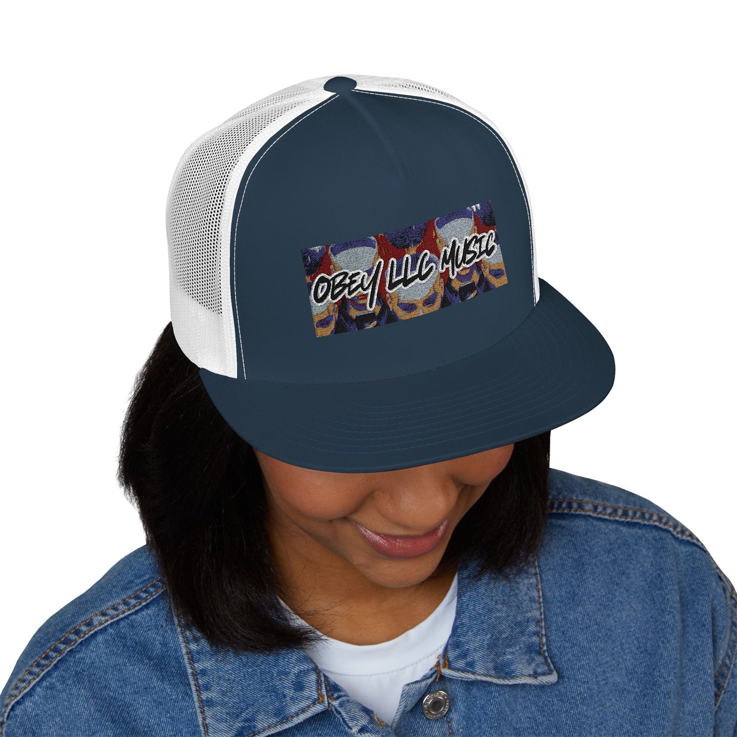 Obey LLC Music 5 Panel Trucker Cap (Embroidery)