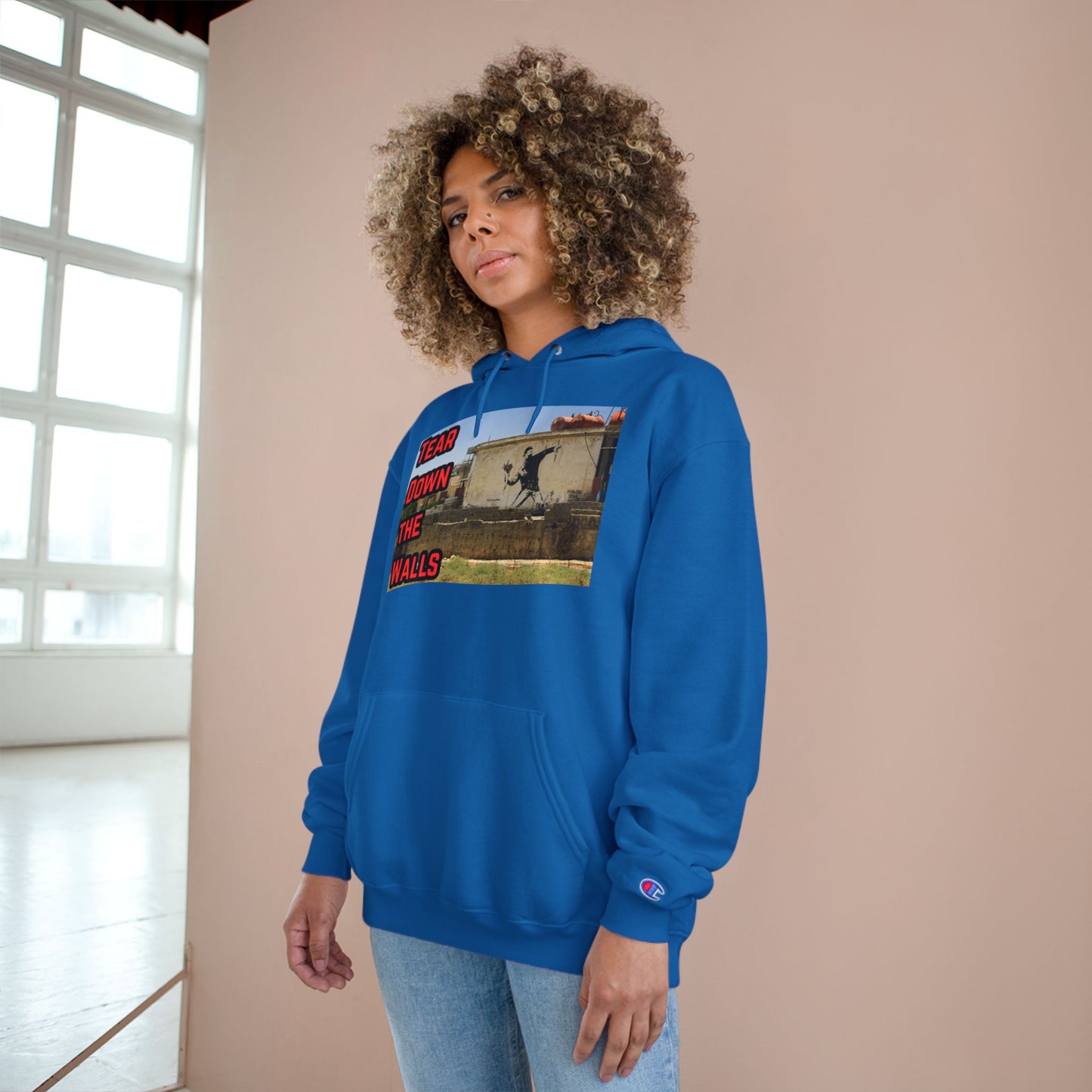 Obey LLC Hoodie - Tear Down the Walls, Streetwear Style, Casual Wear, Gift for Artists, Unique Graphic Sweatshirt