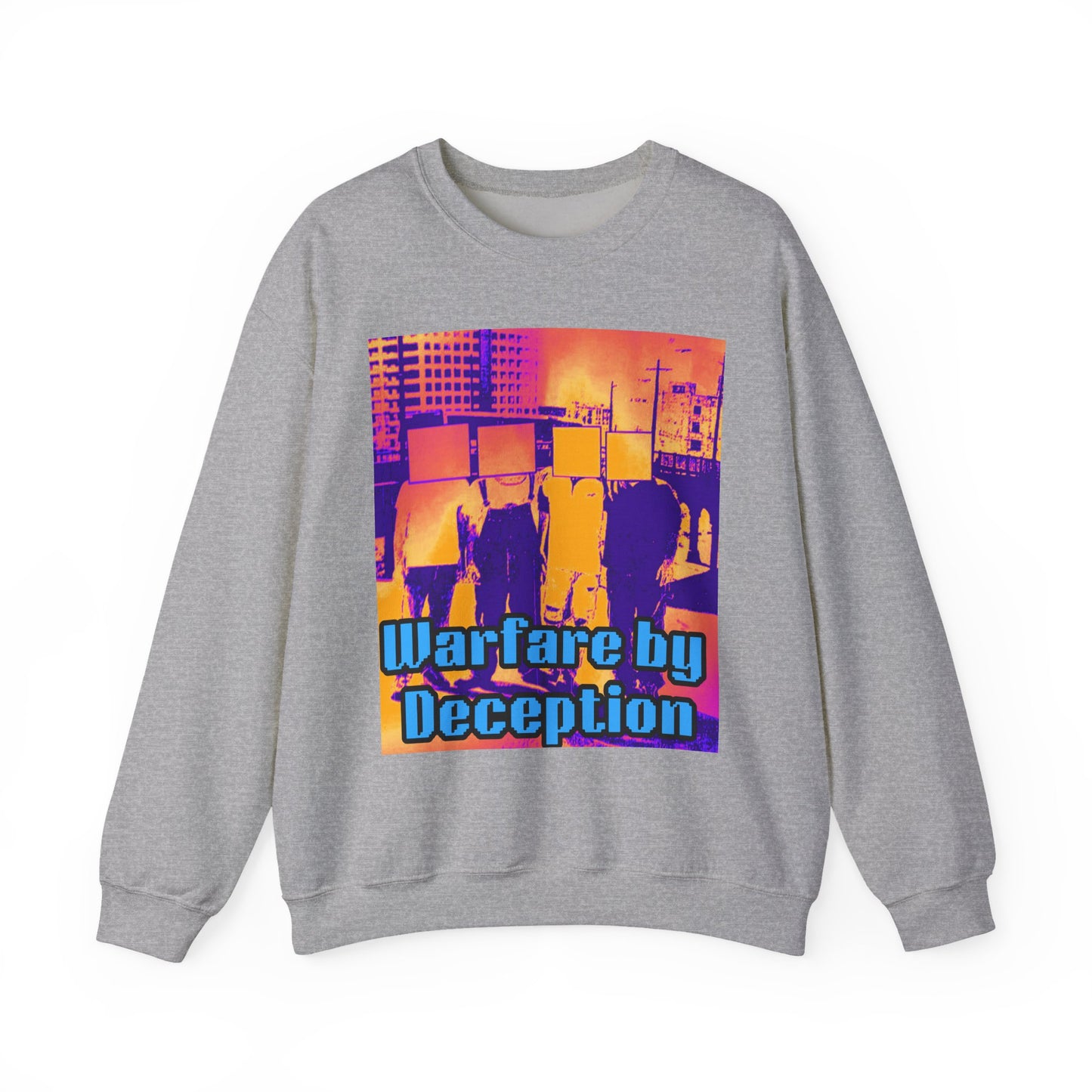 'Warfare by Deception Cozy Crewneck, Unisex Casual Wear, Streetwear, Gift for Artists, Layering