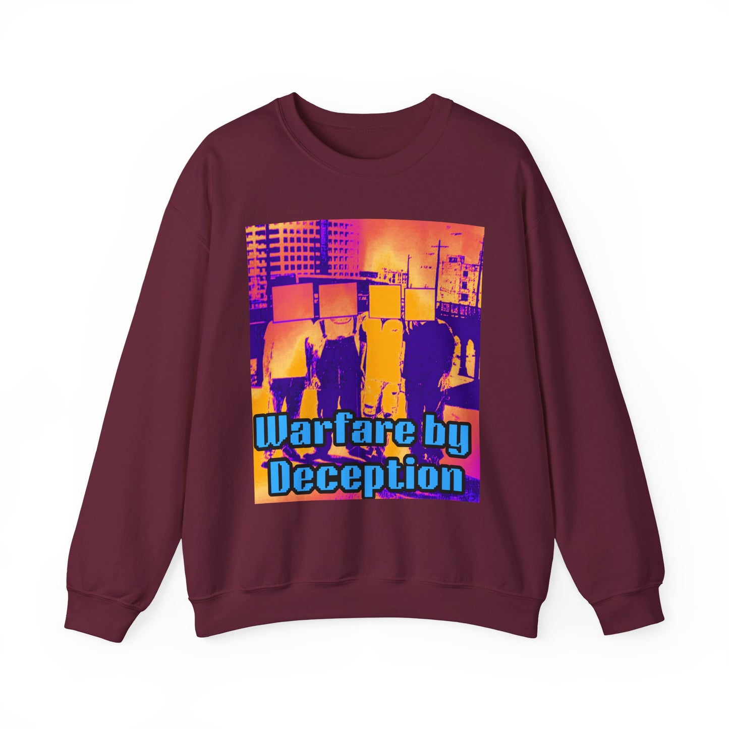 'Warfare by Deception Cozy Crewneck, Unisex Casual Wear, Streetwear, Gift for Artists, Layering