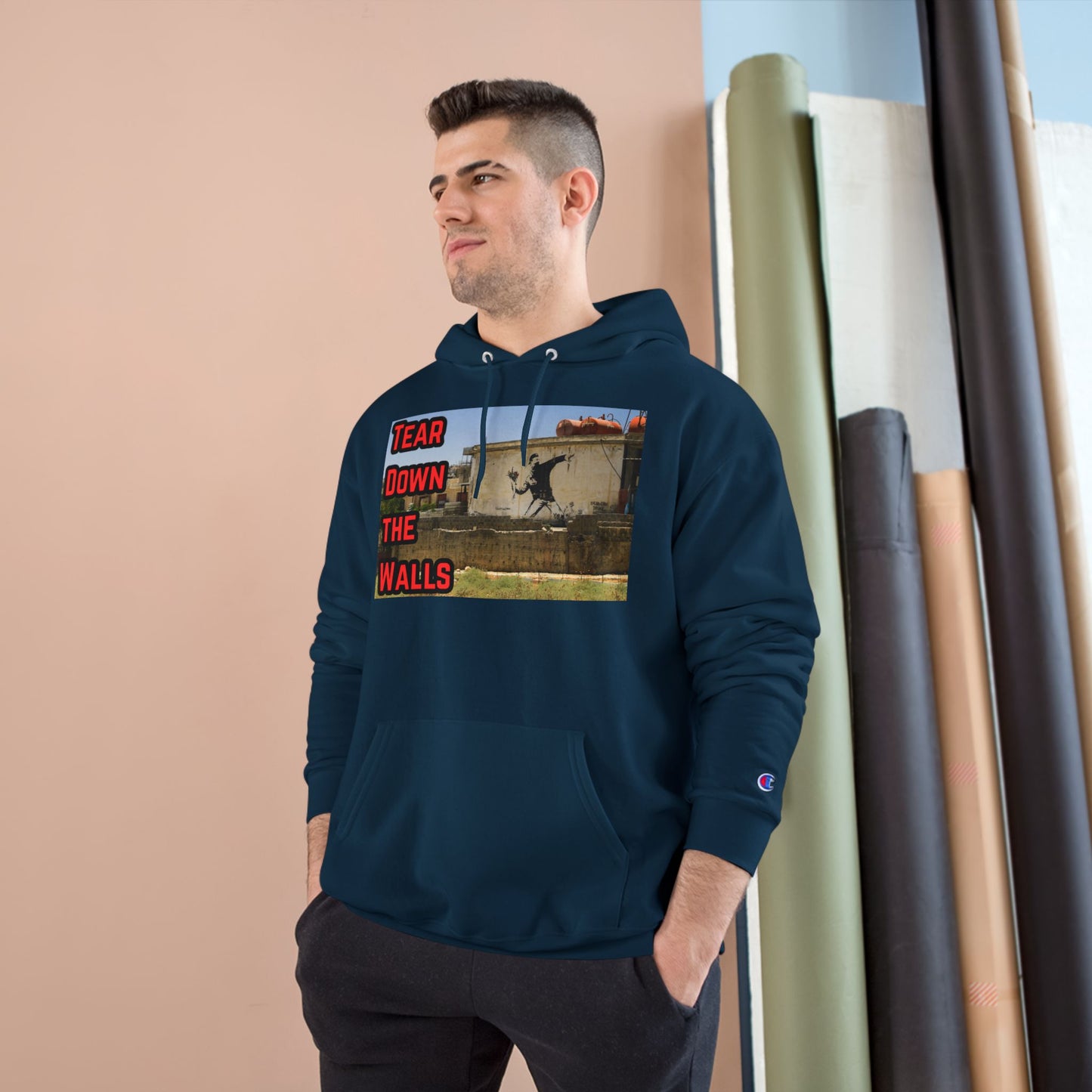 Obey LLC Hoodie - Tear Down the Walls, Streetwear Style, Casual Wear, Gift for Artists, Unique Graphic Sweatshirt