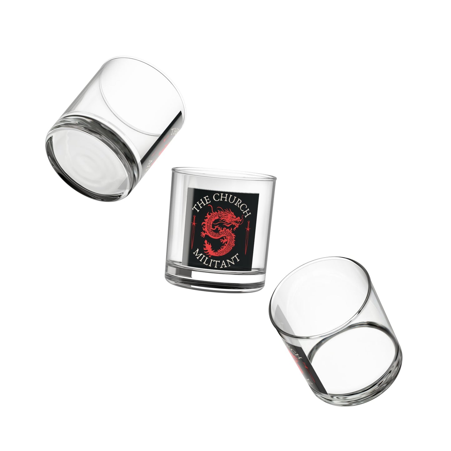 Church Militant Rocks Glass, 10oz | Whiskey Glass | Unique Gift for Collectors | Barware | Home Decor | Holiday Present