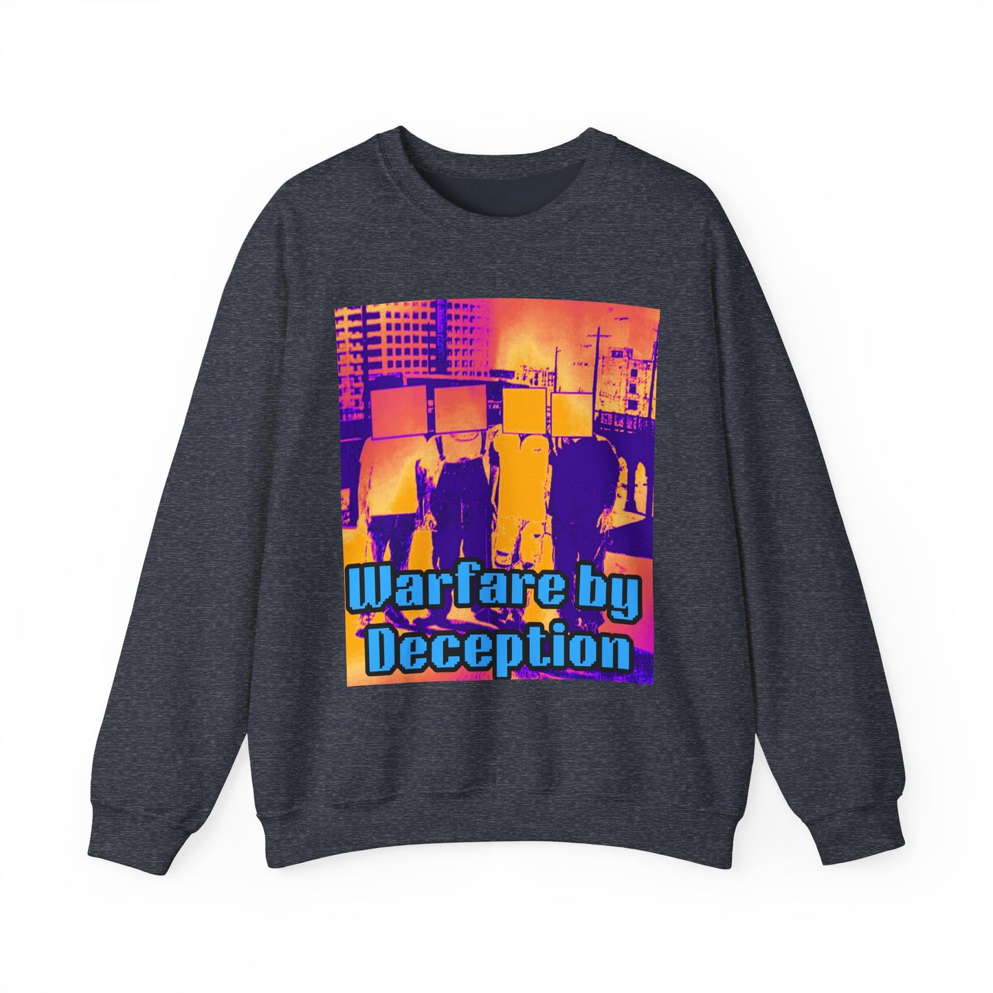 'Warfare by Deception Cozy Crewneck, Unisex Casual Wear, Streetwear, Gift for Artists, Layering