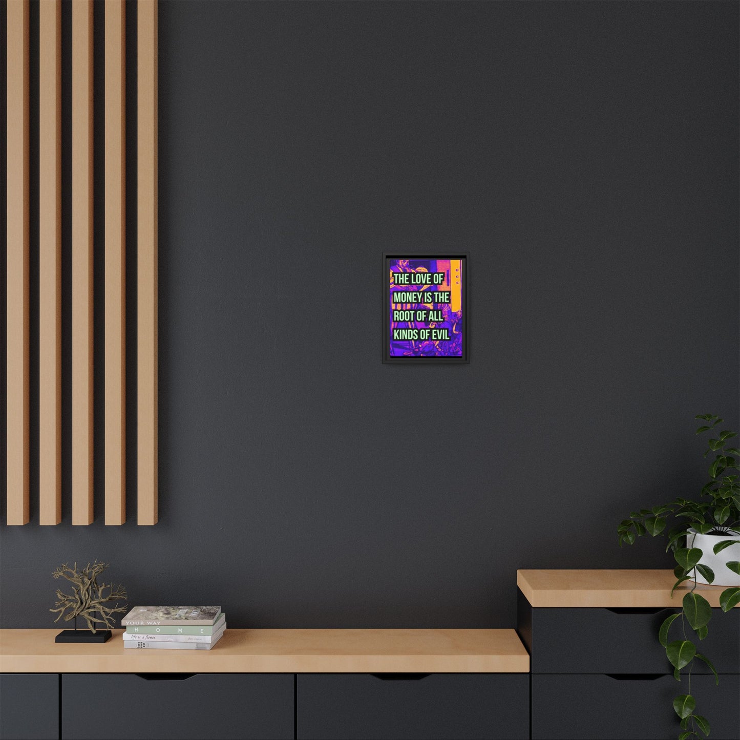 Love of Money Matte Canvas, Framed (Multi-color)