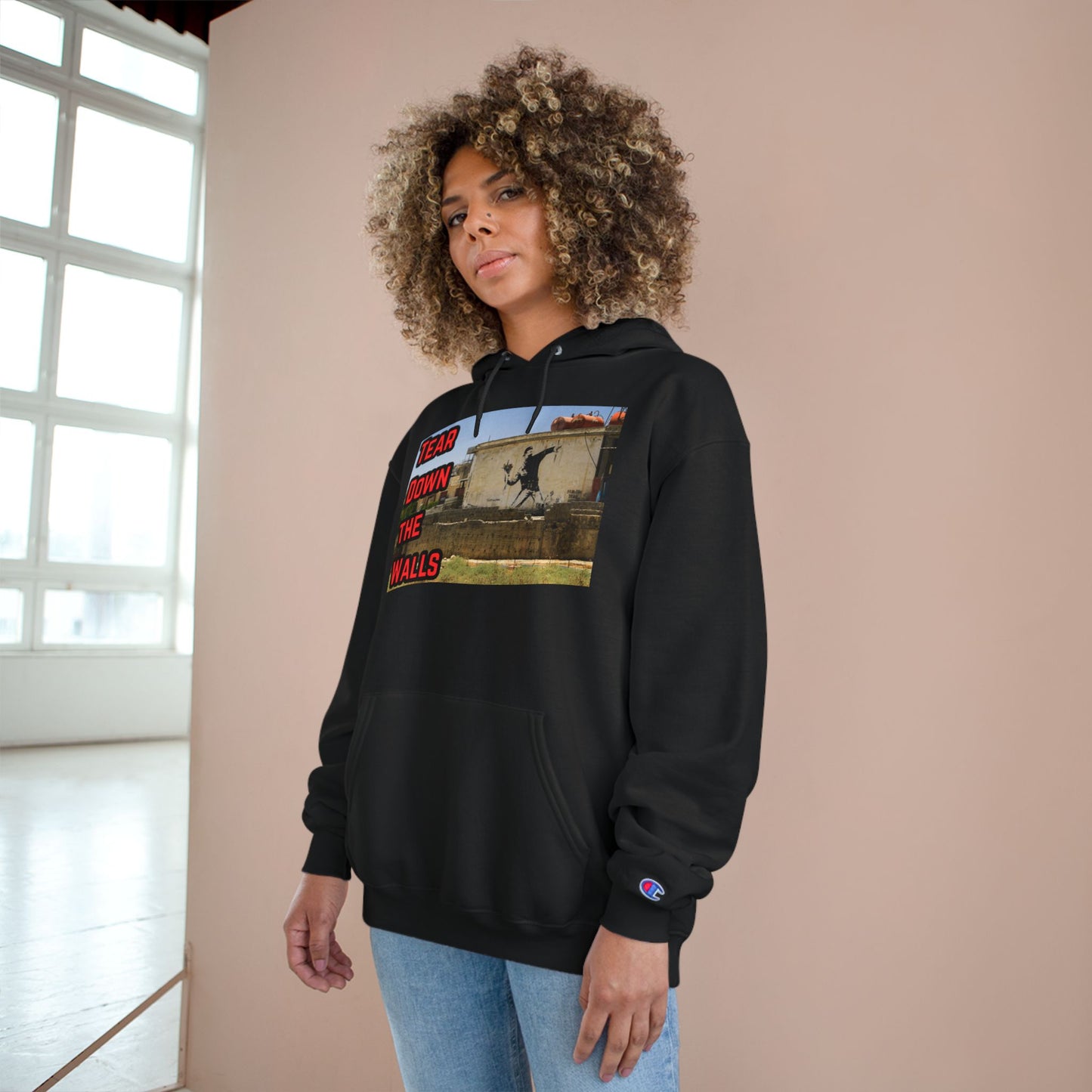 Obey LLC Hoodie - Tear Down the Walls, Streetwear Style, Casual Wear, Gift for Artists, Unique Graphic Sweatshirt