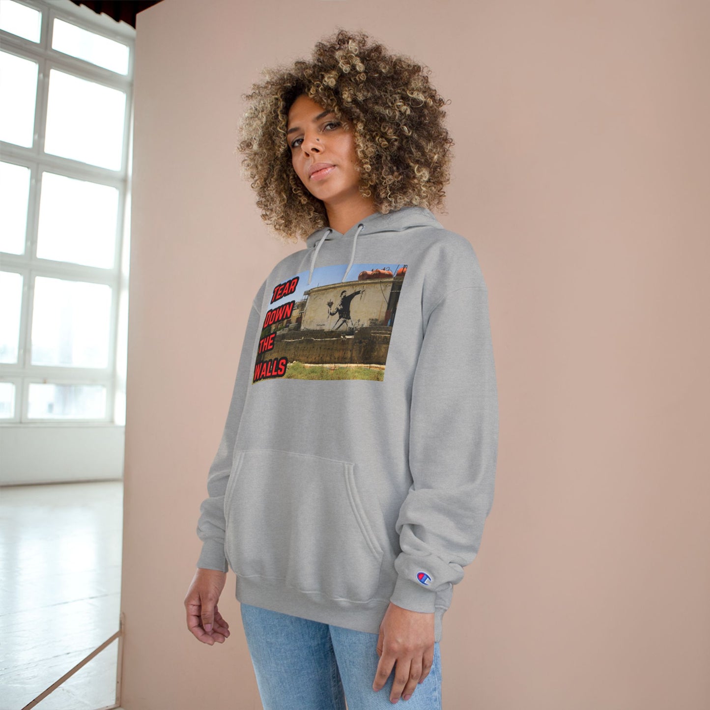 Obey LLC Hoodie - Tear Down the Walls, Streetwear Style, Casual Wear, Gift for Artists, Unique Graphic Sweatshirt
