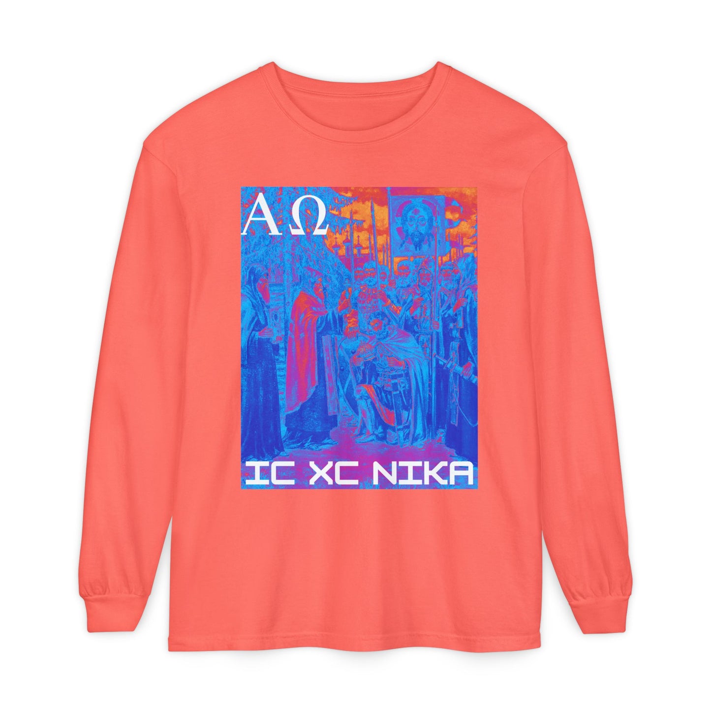 Alpha-Omega IC XC NIKA Unisex Garment-dyed Long Sleeve T-Shirt