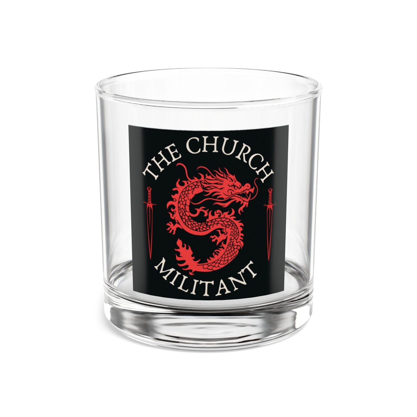 Church Militant Rocks Glass, 10oz | Whiskey Glass | Unique Gift for Collectors | Barware | Home Decor | Holiday Present
