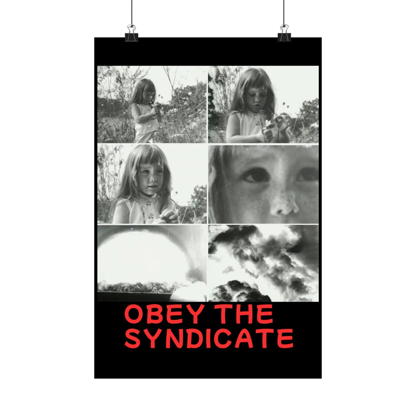 Obey the Syndicate Wall Art, Vintage Black and White Poster (Retro Photography Print, Alternative Art Piece)
