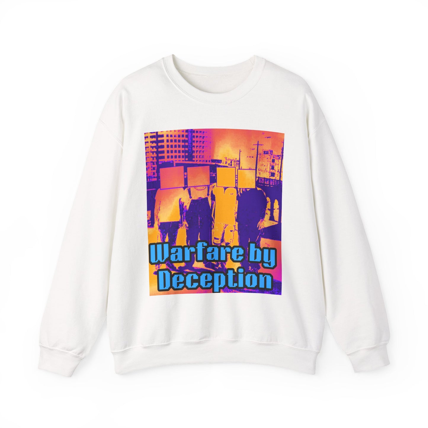 'Warfare by Deception Cozy Crewneck, Unisex Casual Wear, Streetwear, Gift for Artists, Layering