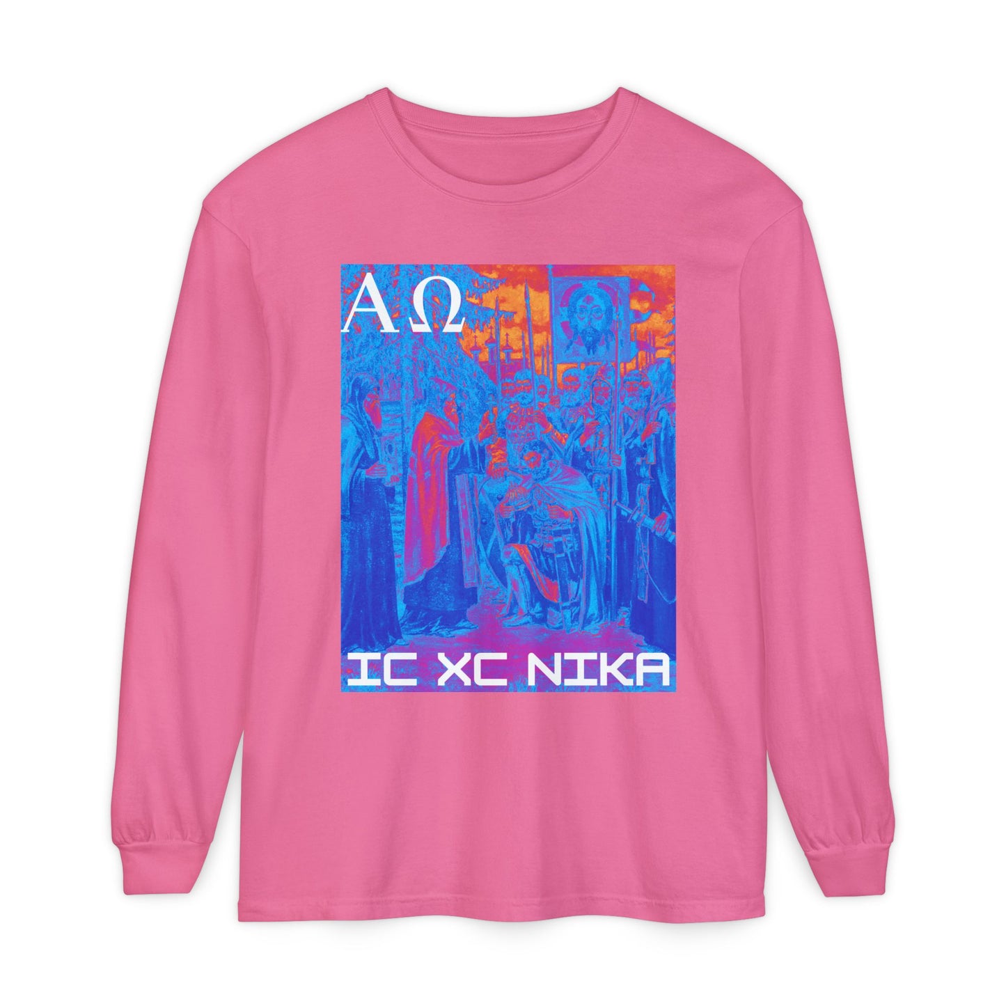 Alpha-Omega IC XC NIKA Unisex Garment-dyed Long Sleeve T-Shirt