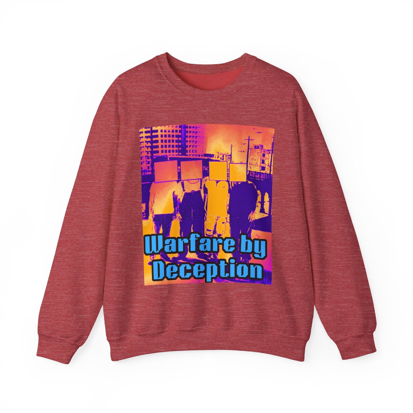 'Warfare by Deception Cozy Crewneck, Unisex Casual Wear, Streetwear, Gift for Artists, Layering