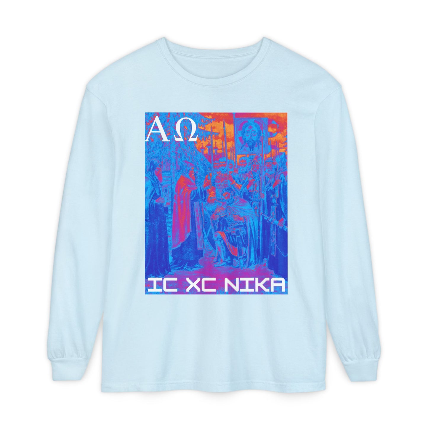 Alpha-Omega IC XC NIKA Unisex Garment-dyed Long Sleeve T-Shirt