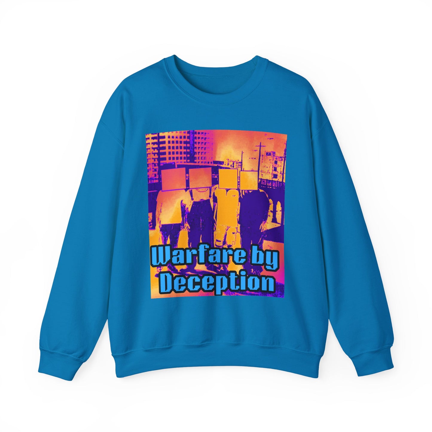 'Warfare by Deception Cozy Crewneck, Unisex Casual Wear, Streetwear, Gift for Artists, Layering