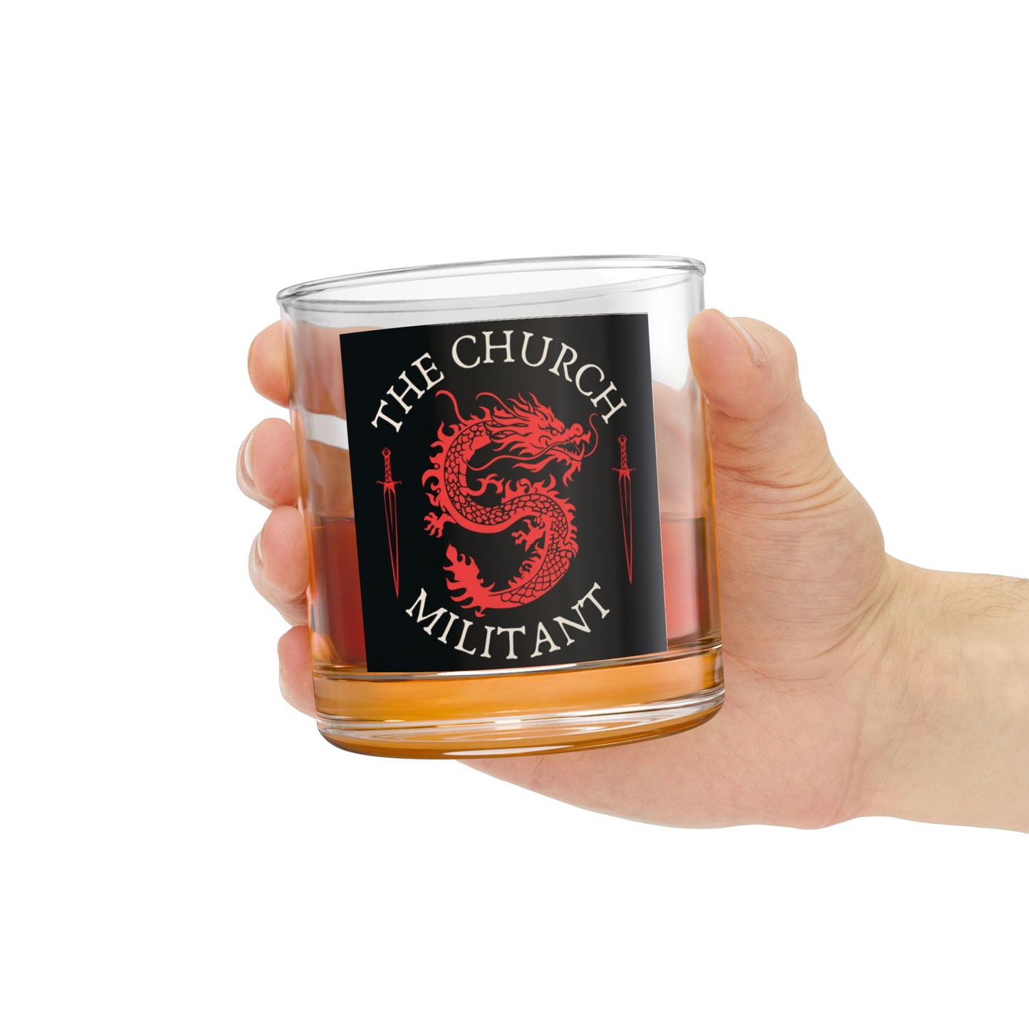 Church Militant Rocks Glass, 10oz | Whiskey Glass | Unique Gift for Collectors | Barware | Home Decor | Holiday Present