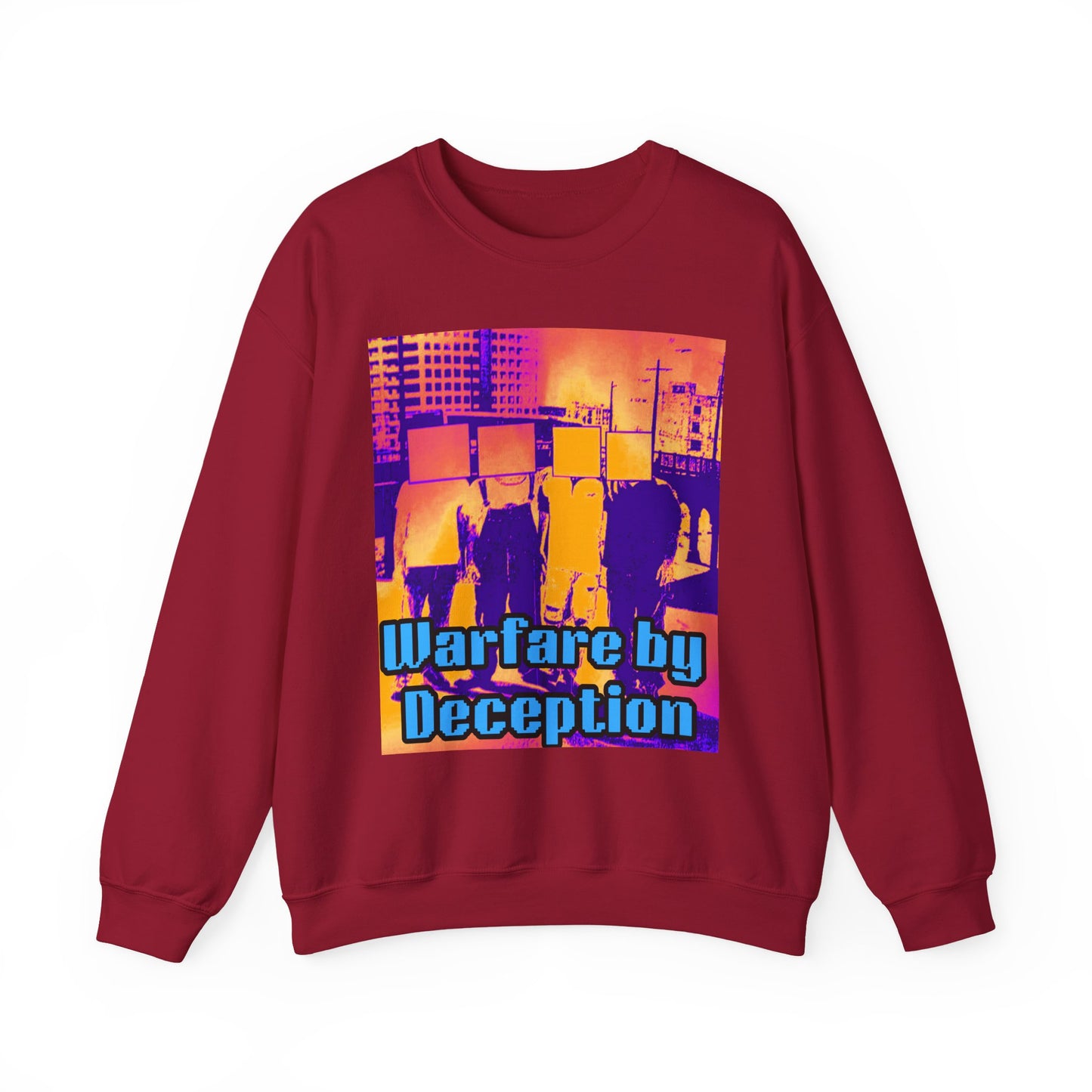 'Warfare by Deception Cozy Crewneck, Unisex Casual Wear, Streetwear, Gift for Artists, Layering