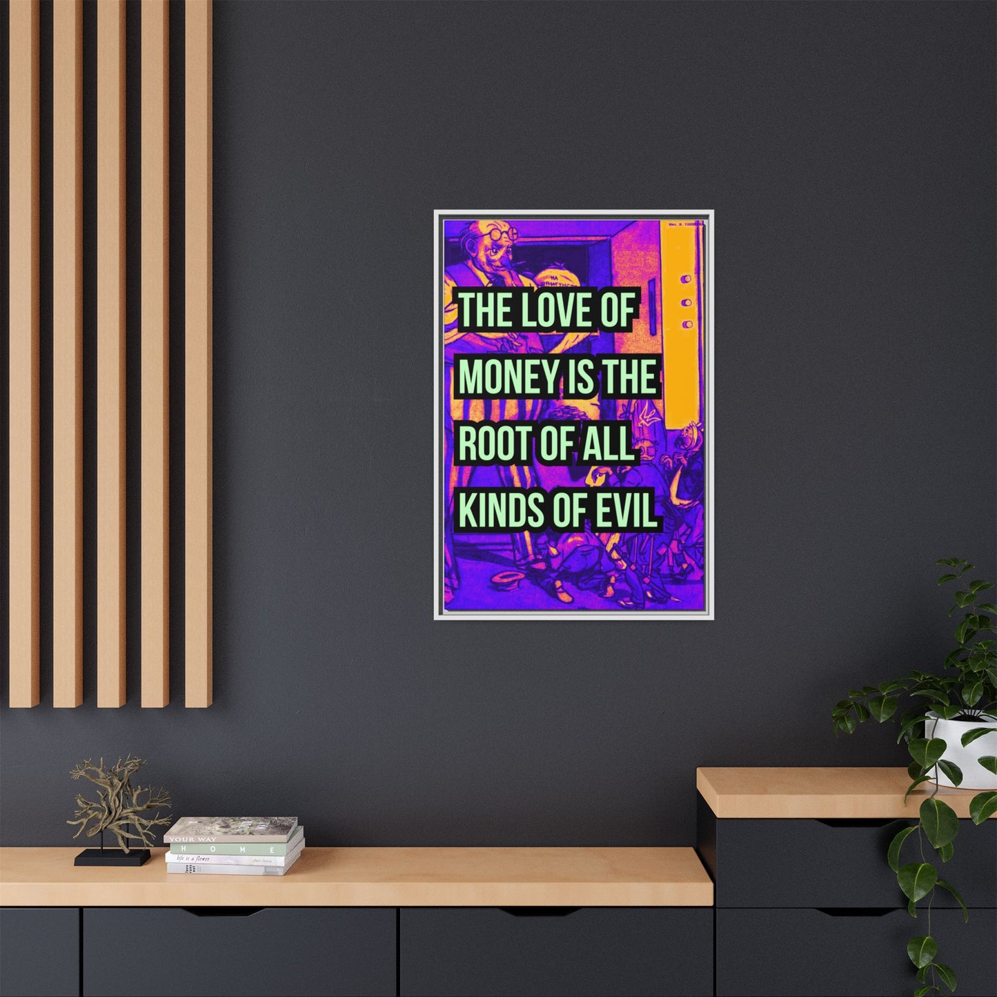 Love of Money Matte Canvas, Framed (Multi-color)
